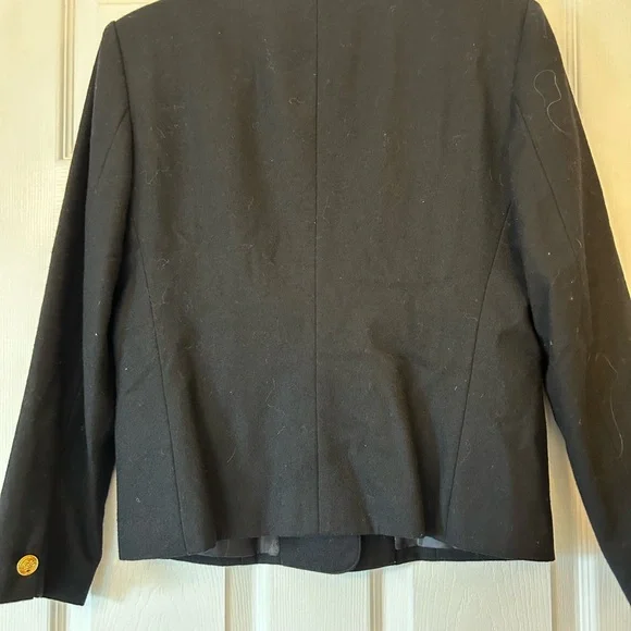 Talbots wool blazer black size 8P gold buttons - Picture 3 of 10